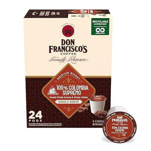 Don Francisco's Colombia Coffee - 24 K-Cup Compatible Single-Serve Pods - 100% Arabica - Recyclable through TerraCycle - Floral Aroma with Winey Notes - Compatible with Keurig Brewers Don Francisco's Colombia Coffee - 2