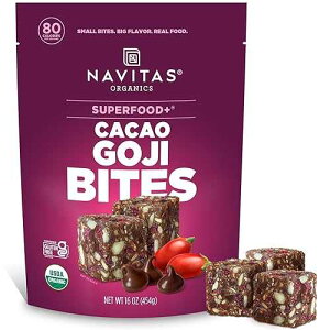 Navitas Organics �X�[�p�[�t�[�h �p���[�X�i�b�N�A�J�J�I �S�W�A16 �I���X �o�b�O�A23 �H�� - �I�[�K�j�b�N�A���`�q�g�݊����A�O���e���t���[ Navitas Organics Superfood Power Snacks, Cacao Goji, 16 oz. Bag, 23