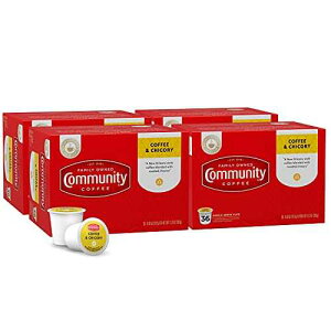 ???? ?? ?? & ??? 144?? ?? ?, ??? 2.0 K-? ??? ??, 36?? (4?) Community Coffee & Chicory 144 Count Coffee Pods, Dark Roast, Compatible with Keurig 2.0 K-Cup Brewers, 36 Count (Pack of 4