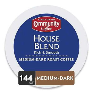 Community Coffee House Blend 144 Count Coffee Pods, Medium Dark Roast, Compatible with Keurig 2.0 K-Cup Brewers, 36 Count (Pack of 4)