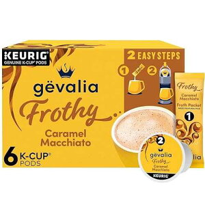 ???? ??? ???? ?? ??, K-CUP ??, 169.5g, (18??, 3?) Gevalia Frothy 2-Step Caramel Macchiato Espresso Style K-Cup Coffee Pods & Froth Packets Kit, 6 CT (Pack of 3)