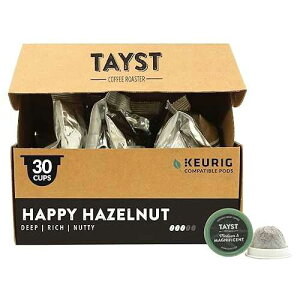 Tayst Coffee Roaster Tayst Coffee Pods, Happy Hazelnut Medium Roast, K Cups Compatible with Keurig Coffee Maker, Sustainable Single Serve, Pack of 30
