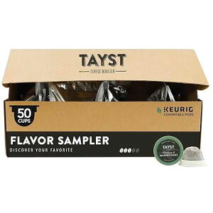 Tayst Coffee Roaster Tayst Coffee Pods, Vanilla Cream and Happy Hazelnut Medium Roast, K Cups Compatible with Keurig Coffee Maker, Sustainable Single Serve, Pack of 50
