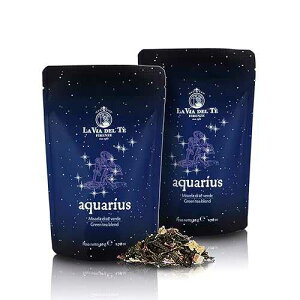 La Via del Te Aquarius�A����L���ȗΒ��u�����h�A�|�[�`�ɓ��������[�Y���[�t�e�B�[�A50g / 1.76oz (2�p�b�N) La Via del Te Aquarius, Scented Blend of Green Teas, Loose-Leaf Tea in Pouch, 50g / 1.76oz (Pack of 2 Pieces)