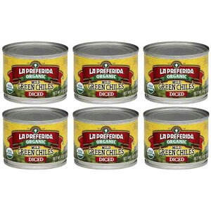 ? ????? ??? ?? ??, ?? ???, 4 ?? (6?) La Preferida Organic Diced Green Chile Peppers Fire-Roasted & Peeled Perfect for Tacos, Casseroles & Nachos, 4oz. (Pack of 6)