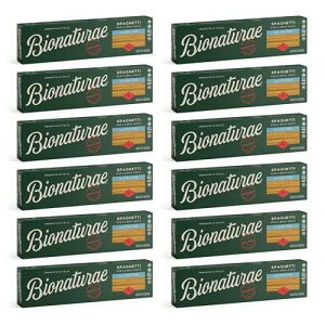 Bionaturae Spaghetti Pasta Noodles - Gluten Free Spaghetti Pasta, Rice & Lentil Pasta, Kosher, High Protein, Non-GMO, USDA Certified, Gluten Free Spaghetti Noodles, Crafted in Italy - 12 Oz, 12 Pack
