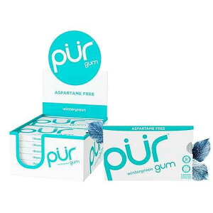 PUR Gum / Aspartame Free Chewing Gum / 100% Xylitol / Natural Wintergreen Flavored Gum, 9 Pieces (Pack of 12)