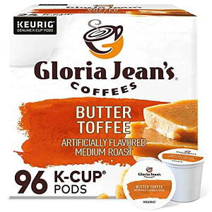 ???? ?? ?? ?? ??, ?? ?? ??? K-? ??, ? ??? ??? ??, 96??, 24?? (4? ?) Gloria Jean's Coffees Butter Toffee, Single-Serve Keurig K-Cup Pods, Flavored Medium Roast Coffee, 96 Count