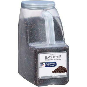 McCormick Culinary Whole Black Pepper, 5.75 lb - One 5.75 Pound Container of Whole Black Peppercorns for Pepper Grinder, Great in Soups, Rubs, Salads and More McCormick Culinary Whole Black Pepper, 5.75 lb - One 5.7