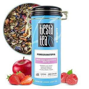 Tiesta Tea Pomegranatopia ? Premium Loose Leaf Mixed-Berry Pomegranate White Tea Low-Caffeine Blend Hot & Iced 3.5 Ounce Refillable Tin Brews Up to 50 Cups Tiesta Tea Pomegranatopia Premium Loose Leaf Mixed-Berry Pomegran
