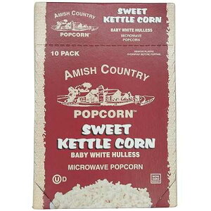 Amish Country Popcorn | Old Fashioned Microwave Popcorn | 10 Bags Sweet Kettle White Hulless | Non-GMO, Gluten Free, Microwaveable and Kosher (10 Bags)