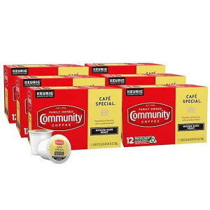 ???? ?? ?? ???, ??? ???? K-?, 12?? (6? ?) Community Coffee Cafe Special, Medium-Dark Roast, K-Cup for Keurig Brewers, 12 Count (Pack of 6)