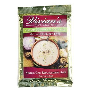 Vivian's Live Again �̃O���e���t���[ �}�b�V�����[�� �X�[�v �~�b�N�X - �����i�t���[ �V���O�� �p�P�b�g Gluten Free Cream of Mushroom Soup Mix by Vivian's Live Again- Dairy Free Single Packet