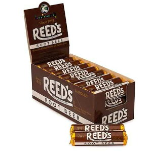 Reed's Root Beer Candy Rolls / Traditional Root Beer Hard Candy / Creamy Root Beer Flavored Old-Fashioned Reed's Candy Brought To You By Iconic Candy / 24 Count Reed's Reed s Root Beer Candy Rolls / Traditional Root