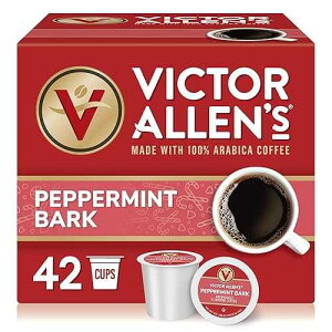 ?? ??? ?? ???? ?? ??, ??? ???, 42??, ??? K-? ???? ?? ?? ?? ?? Victor Allen's Coffee Peppermint Bark Flavored, Medium Roast, 42 Count, Single Serve Coffee Pods for Keurig K-Cup