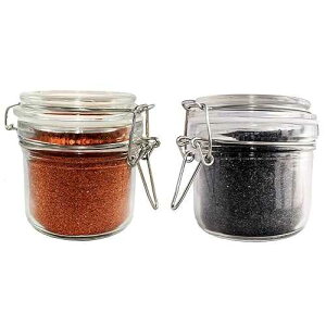 Gourmet Red Hawaiian Alaea & Hawaiian Black Lava Sea Salt Gift Set (Ground Fine 8 oz Each) in Reusable Glass Chefs Spice Jars ~Kosher Certified~ Loved By Chefs Everywhere! Non-GMO The Premier Salt Company Gourmet R