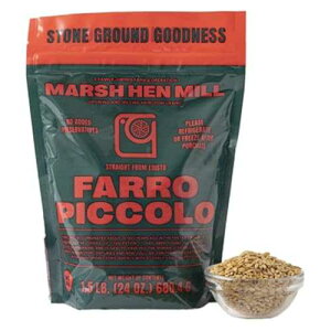 Geechie Boy Mill Marsh Hen Mill Farro Piccolo Semi Pearled Ancient Grains Fast Cooking Farro Grain Organic Ideal for Healthy Cooking or as a Nutrient-Rich Side Certified Organic Einkorn Wheat - 24 Oz