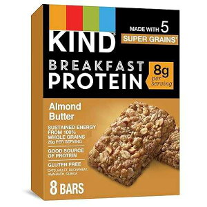 KIND Breakfast Protein Bars, Almond Butter, Healthy Snacks, Gluten Free, 8g Protein, 32 Count KIND Breakfast Protein Bars, Almond Butter, Healthy Snacks, Gluten Free, 8g Protein, 32 Count