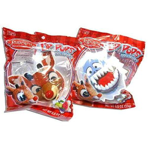 ���h���t �ԕ@�̃g�i�J�C �N���X�}�X ���b�v�|�b�v �����|�b�v (2�p�b�N) Rudolph The Red-Nosed Reindeer Christmas Lip Pop Lollipops (Pack of 2)