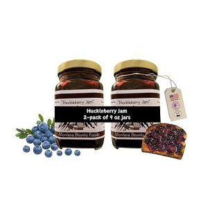 2? ?, ???? ?, ??? ?? ??? ???? ? - 9?? 2? ? ?? ?? (HJ 2-9) Bounty Foods Huckleberry Jam 2 Pack of 9 oz Jar - Montana Wild Grown Berries for Breakfast, Desserts, Toppings, Pie Fillings