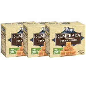 Gilway Demerara Sugar Cubes | From Natural Cane Sugar | 17.6 oz (500g) each [Pack of 3]