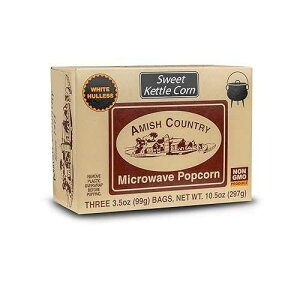 Amish Country Popcorn | Old Fashioned Microwave Popcorn | Non-GMO, Gluten Free, Microwaveable and Kosher (Sweet Kettle Corn, 3 Pack)