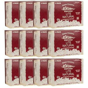 Amish Country Popcorn | Old Fashioned Microwave Popcorn | Non-GMO, Gluten Free, Microwaveable and Kosher (Lite Natural White Hulless, 36 Bags)