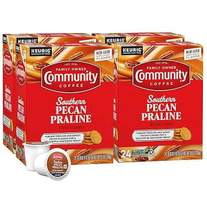 Community Coffee Southern Pecan Praline Flavored 96 Count Keurig K-Cup Coffee Pods, Medium Roast, 24 Count (Pack of 4)