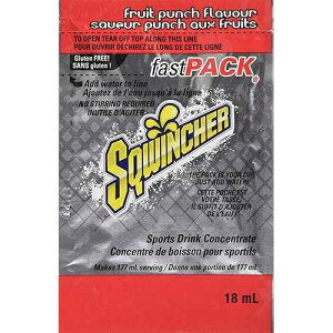Sqwincher Fast Pack Liquid Concentrate Fruit Punch Flavored Low Calorie Low Sodium Electrolyte Replenishment Hydration Drink Mix Just Add Water to Pouch .6 oz Packet (4 Packs of 50) Sqwincher Fast Pack Liquid Concentrate