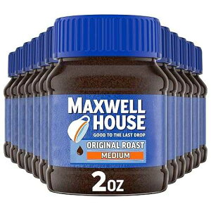Maxwell House �I���W�i�� �~�f�B�A�� ���[�X�g �C���X�^���g �R�[�q�[ (2 �I���X �W���[�A12 �p�b�N) Maxwell House Original Medium Roast Instant Coffee (2 oz Jars, Pack of 12)