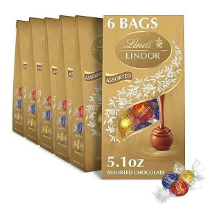 ?? ??? ?? ??? ???, ???? ?? ??? ??? ??? ??, ????? ??, 145g ?? (6?) Lindt LINDOR Assorted Chocolate Truffles, Chocolate Candy with Smooth, Melting Truffle Center, Great for Gift