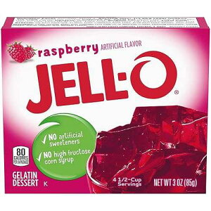 JELL-O Raspberry Gelatin Dessert Mix (3 Ounce (Pack of 6))