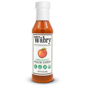 ??? ??? ?? 14.9?? (???) Wabry Wabry Organic Peach Syrup ? 14.9oz (420g), Natural Fruit Syrups for Drinks, Pancakes, Tea, Shaved Ice and Ice cream, Vegan, Non-GMO, Dye-Free Snow Cone Syrup ? BPA-Fr