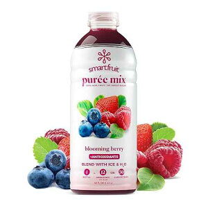 Smartfruit Blooming Berry + ? 100% Real Fruit Puree with Strawberries, Blueberries, Raspberries ? Great for Smoothies, Juice, Yogurt, Cocktails, Teas & More ? High in Vitamin A & C ? 48oz Smartfruit Blooming