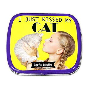 I Just Kissed My Cat Mints ? �L�D���ւ̖ʔ����M�t�g ? Crazy Cat Lady Gifts ? �ʔ����~���g�� ? �L�D���̂��߂̃X�g�b�L���O�l�ߕ� ? Gears Out �̃E�B���^�[�O���[�� �~���g I Just Kissed My Cat Mints ? Funny Gift fo