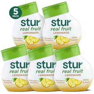 Stur Liquid Water Enhancer Lemonade Naturally Sweetened High in Vitamin C & Sugar Free Zero Calories Keto Vegan 5 Bottles, Makes 120 Drinks
