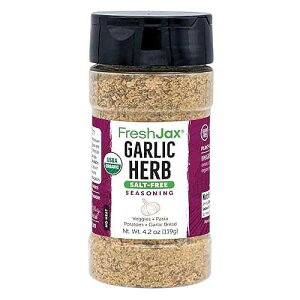 ????? ???? ?? ??? ??? ??? (?? ??: ??? ?? ?? ???) FreshJax Salt-Free Garlic Herb Blend 4.2 oz Large Bottle | All-Purpose Seasoning for Pasta, Chicken, Vegetables, Bread, Butter, Marin
