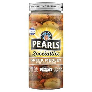 Pearls Specialties, Pitted Greek Medley Olives, Pack of 6, 6.3 oz Jars