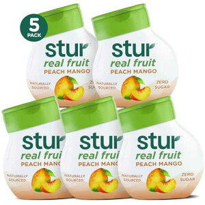 Stur Liquid Water Enhancer Peach Mango Sweetened with Stevia High in Vitamin C & Sugar Free Zero Calories Keto Vegan 5 Bottles, Makes 120 Drinks Stur Liquid Water Enhancer Peach Mango Sweetened with Stevia High in Vit