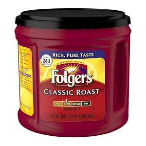 Folgers �N���V�b�N ���[�X�g �~�f�B�A�� ���[�X�g �O���E���h �R�[�q�[�A30.5 �I���X (6 �p�b�N) Folgers Classic Roast Medium Roast Ground Coffee, 30.5 Ounces (Pack of 6)