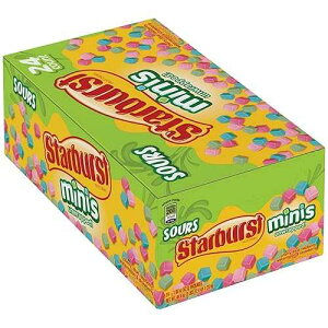 ????? ?? ??? ?? ? ??, 1.85?? (52.4g) (24? ??) Starburst Sour Candy Minis Fruit Chews, 24 x 1.85 oz, Cherry, Blue Raspberry, Watermelon, and Strawberry Sour Fruity Candies