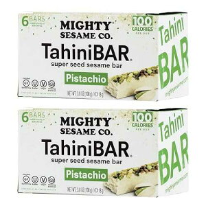 ??? ?? ??? ? (????? ??) (2? ? ? 12? ?) MIGHTY SESAME CO. Mighty Sesame TahiniBars With Pistachio (2 Pack Total 12 Bars) 100 Calorie Bar, Gluten Free, Vegan, Nothing Artificial, Kosher