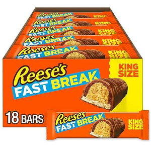 REESE'S FAST BREAK Chocolate, Peanut Butter and Nougat King Size, Candy Bars, 3.5 oz (18 Count) REESE'S FAST BREAK Chocolate, Peanut Butter and Nougat King Size, Candy Bars, 3.5 oz (18 Count)
