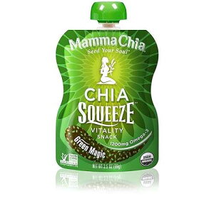 Mamma Chia �X�N�C�[�Y �o�C�^���e�B �X�i�b�N�A�O���[�� �}�W�b�N�A3.5 �I���X (8 �p�b�N) Mamma Chia Squeeze Vitality Snack, Green Magic, 3.5 Ounce (Pack of 8)