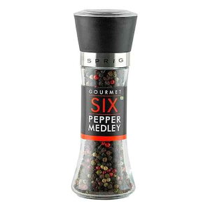 SPRIG �K���X���y�b�p�[�O���C���_�[�{�g������O�����i���̃��C���{�[�y�b�p�[�R�[�� - 3.8 �I���X S P R I G GOURMET QUALITY RAINBOW PEPPERCORNS IN A GLASS PEPPER GRINDER BOTTLE by SPRIG - 3.8 OZ
