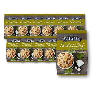 DeLallo Tortellini Pasta with Ricotta and Spinach, Made in Italy, Egg Pasta, Non-GMO, Tree Nut Free, Peanut Free, 8.8 oz Bag, (12 Pack) DeLallo Tortellini Pasta with Ricotta and Spinach, Made in Italy, Egg Past
