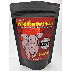 Julia's Wild Boar Caramelizing Butt Rubs, Smokey BBQ 4oz