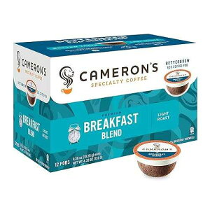 Cameron's Coffee �V���O���T�[�u�|�b�h�A�u���b�N�t�@�X�g�u�����h�A12 �� (6 �p�b�N) Cameron's Coffee Single Serve Pods, Breakfast Blend, 12 Count (Pack of 6)