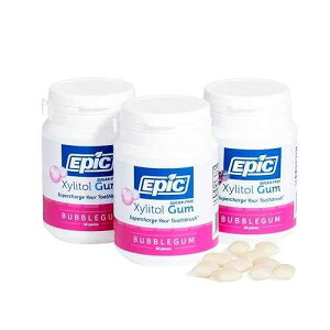 ?? ???? ??? - ??? & ???? ??? ???, ?? ?? ? ?? ??? ?? ???? ??? (???, 50?? ?, 3?) Epic 100% Xylitol Bubblegum Chewing Gum - Sugar Free, Aspartame Free Dental Gum - Sup