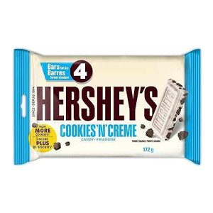 Hershey's �`���R���[�g�o�[�A�N�b�L�[�A���h�N���[���A4ct�A172g/6.1�I���X�A{�J�i�_����A��} Hershey's Chocolate Bars, Cookies 'N' Creme, 4ct, 172g/6.1oz., {Imported from Canada}